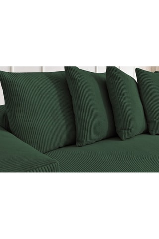 Canapé d'angle réversible Voltaire - Vert foncé - 4 places - En polyester - Toucher velours côtelé