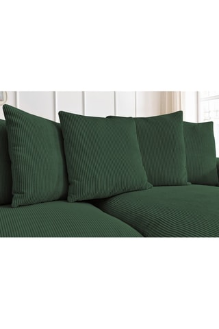 Canapé d'angle réversible Voltaire - Vert foncé - 4 places - En polyester - Toucher velours côtelé