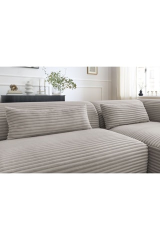 Canapé d'angle droit Harry - Taupe - 3 places - En polyester