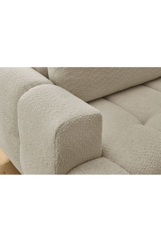 Canapé d'angle droit convertible Fuji - Beige - 3 places - Tissu bouclette - Couchage 154 x 228 cm