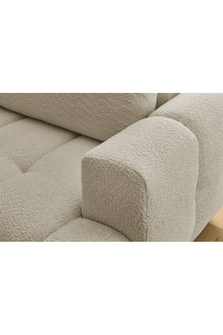 Canapé d'angle gauche convertible Fuji - Beige - 3 places - Tissu bouclette - Couchage 154 x 228 cm