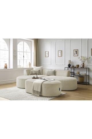 Canapé d'angle gauche avec pouf Rousseau - Beige