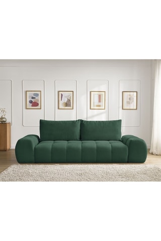 Canapé droit convertible Everest - Vert - 3 places - En polyester - Couchage 197 x 153 cm