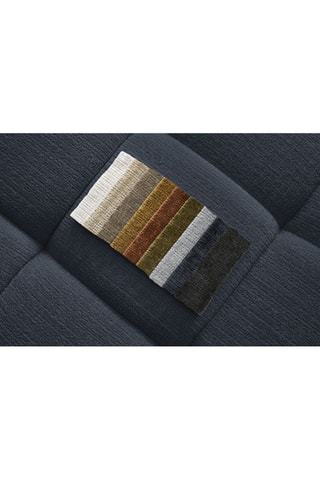 Canapé d'angle droit Ivane - Bleu foncé - 3 places - En tissu texturé