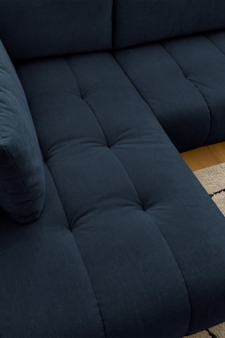 Canapé d'angle gauche convertible Fuji - Bleu - 4 places - Tissu bouclette - Couchage 154 x 228 cm
