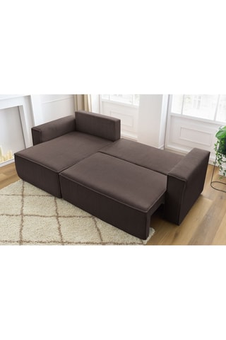 Canapé d'angle réversible convertible Nihad - Marron