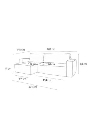 Canapé d'angle réversible convertible Nihad - Marron