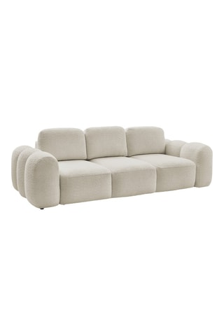 Canapé convertible Montaigne - Beige - 3 places - En tissu bouclette