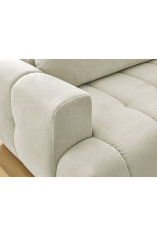 Canapé d'angle droit convertible Fuji - Beige - 4 places - En tissu lisse