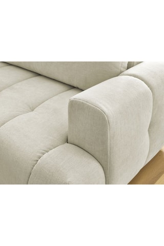 Canapé d'angle gauche convertible Fuji - Beige - 4 places - En tissu lisse