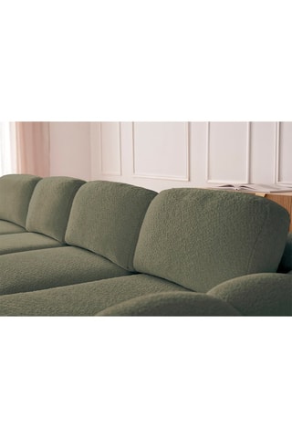 Canapé d'angle droit convertible Montaigne - Vert - 4 places - En tissu bouclette