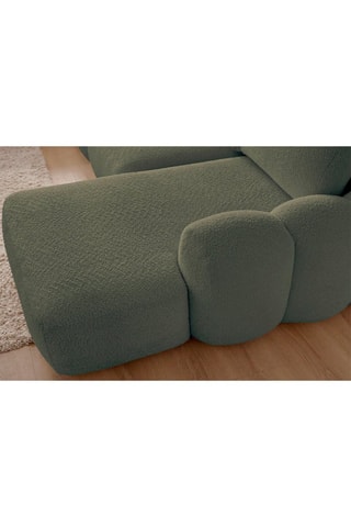 Canapé d'angle droit convertible Montaigne - Vert - 4 places - En tissu bouclette