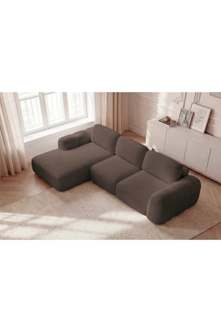 Canapé d’angle gauche convertible Montaigne - Marron - 4 places - En tissu ouclette