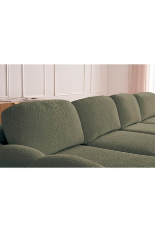 Canapé d’angle gauche convertible Montaigne - Vert - 4 places - En tissu bouclette