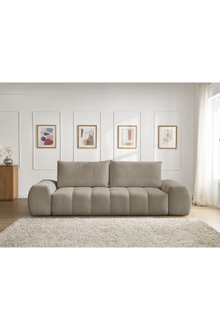 Canapé convertible Everest - Taupe - 3 places - Couchage 197 x 153 cm - En tissu chiné