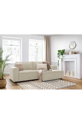 Canapé d'angle droit Nihad compact - 
Beige