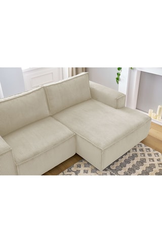 Canapé d'angle droit Nihad compact - 
Beige