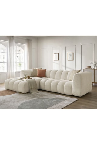 Canapé d'angle gauche Talia - Beige