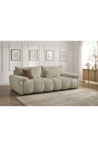Canapé Ivane - Beige - 3 places - En tissu texturé
