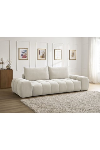 Canapé droit Everest - Beige - 3 places - En tissu texturé