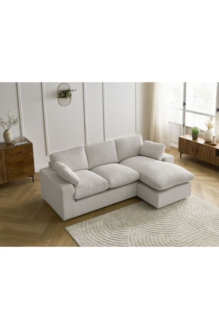 Canapé d'angle réversible Belair - Beige - 3 places - En velours côtelé