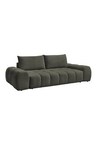 Canapé droit convertible Everest - Vert foncé - 3 places - En tissu chiné - Couchage 153 x 197 cm