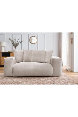 Canapé Voltaire - Beige - 2 places - En tissu velours côtelé