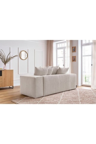 Canapé Voltaire - Beige - 2 places - En tissu velours côtelé
