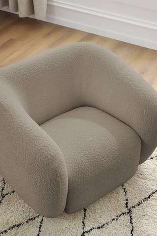 Fauteuil Celine – Taupe - En tissu bouclette