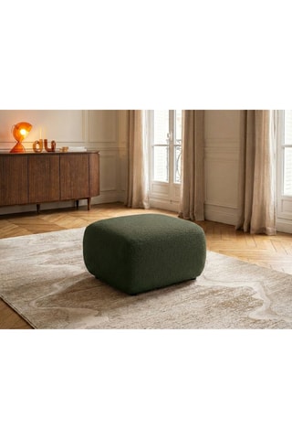 Pouf Montaigne - Vert - En tissu bouclette