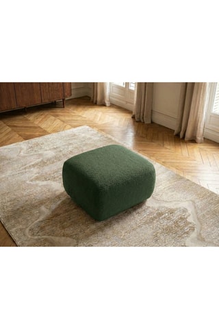 Pouf Montaigne - Vert - En tissu bouclette