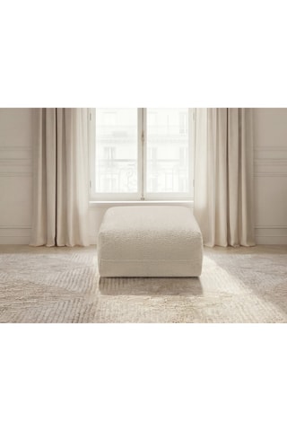 Pouf Anda- Beige - En tissu chenille