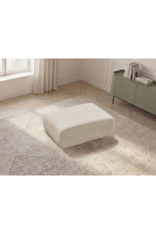 Pouf Anda- Beige - En tissu chenille