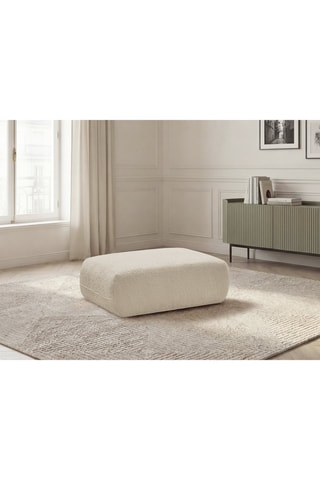 Pouf Anda- Beige - En tissu chenille