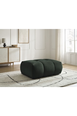 Pouf Fuji - Vert foncé - En tissu lisse