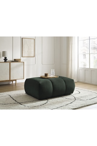 Pouf Fuji - Vert foncé - En tissu lisse