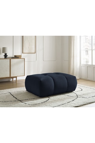 Pouf Fuji - Bleu marine - En tissu lisse