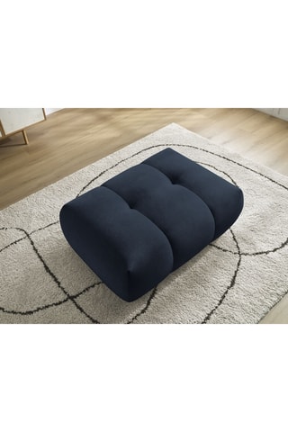 Pouf Fuji - Bleu marine - En tissu lisse