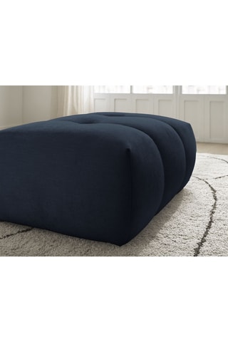 Pouf Fuji - Bleu marine - En tissu lisse