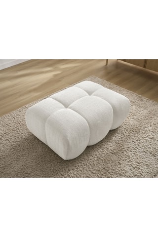 Pouf Ivane - Blanc - En tissu texturé