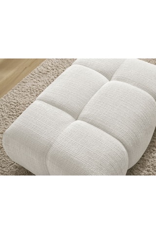 Pouf Ivane - Blanc - En tissu texturé