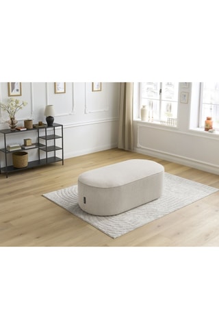 Pouf Rousseau - Beige - En tissu chiné