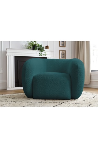 Fauteuil Celine - Vert - En tissu bouclette