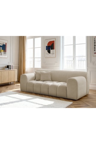 Canapé Melisse - Beige - 2 places - En tissu texturé