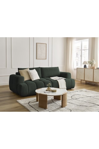 Canapé convertible Fuji - Vert foncé - 3 places - En tissu lisse