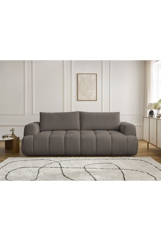 Canapé convertible Fuji - Taupe - 3 places - En tissu lisse