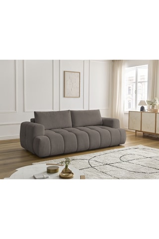 Canapé convertible Fuji - Taupe - 3 places - En tissu lisse