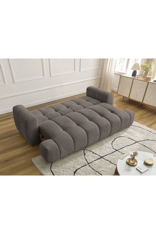 Canapé convertible Fuji - Taupe - 3 places - En tissu lisse