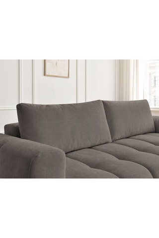 Canapé convertible Fuji - Taupe - 3 places - En tissu lisse