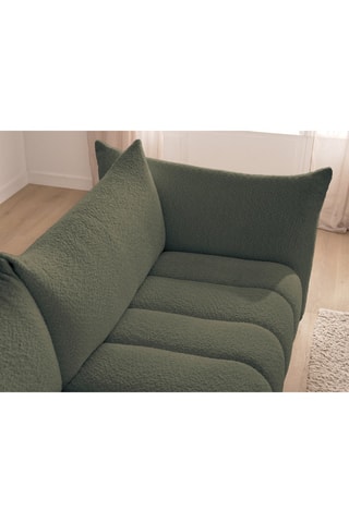 Canapé Azra - Vert kaki - 3 places - En tissu bouclette